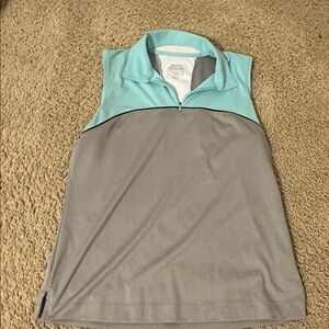 Sleeveless Polo Shirt in Blue and Gray